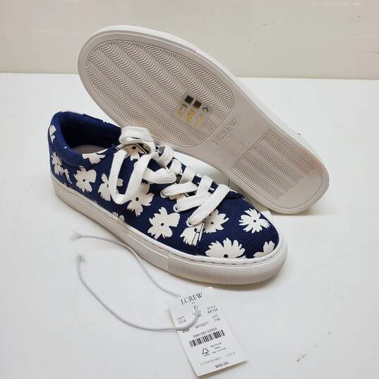 J. Crew Blue & White Floral Shoes Size 7-M image number 1