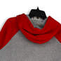 Mens Gray Red Heather Long Sleeve Kangaroo Pockets Pullover Hoodie Size S image number 4