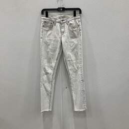 Rag & Bone Womens Light Blue Denim 5-Pocket Design Raw Hem Skinny Jeans Size 25
