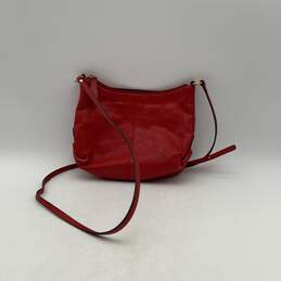 Coach Womens Red Leather Adjustable Strap Inner Zip Pocket Crossbody Bag alternative image