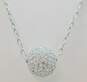 Judith Ripka 925 Sterling Silver CZ Ball Bead Pendant Necklace 16.3g image number 2