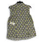 NWT Womens Yellow Black Printed Sleeveless Button Front Blouse Top Sz 14PA image number 2