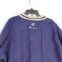 Mens Blue V-Neck Long Sleeve Pullover Windbreaker Jacket Size XL image number 4