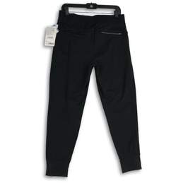 NWT Womens Black Drawstring Slash Pocket Zip Ankle Jogger Pants Size M alternative image