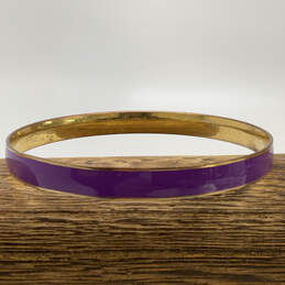 Designer J. Crew Gold-Tone Purple Enamel Round Shaped Bangle Bracelet alternative image