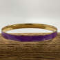 Designer J. Crew Gold-Tone Purple Enamel Round Shaped Bangle Bracelet image number 2