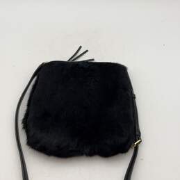 Michael Kors Womens Black Fuzzy Tassel Faux Fur Crossbody Bag Purse alternative image