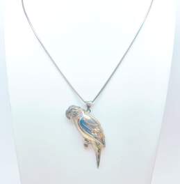 Sterling Silver Macaw Parrot Bird Blue Topaz Jewelry 30.8g alternative image