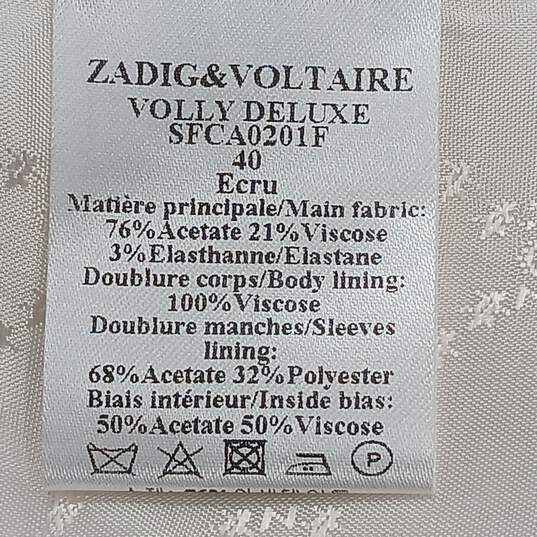 WOMEN'S WHITE ZADIG & VOLTAIRE DELUXE DJK DENIM JACKET SIZE 40 NEW WITH TAG image number 4
