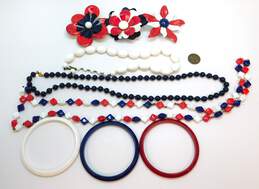 Vintage Mid Century Modern Flower Americana Red White Blue Brooches Necklaces & Bangle Bracelets 223.3g alternative image
