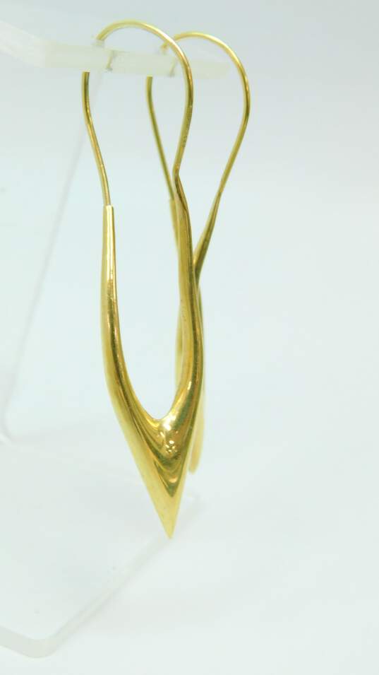 14K Yellow Gold Geometric Oblong Earrings 5.4g image number 4