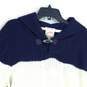 Brooks Brothers Mens Navy Blue Cream Knitted Collared Pullover Sweater Size XL image number 3