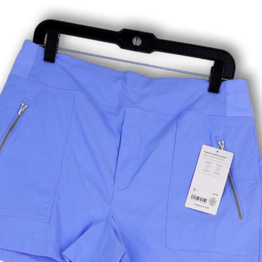 NWT Womens Blue Elastic Waist Pockets Trekkie North Athletic Shorts Size 12 image number 3