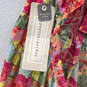 NWT Womens Pink Floral Print Flutter Sleeve Tiered Open Back Sundress Sz 2X image number 4