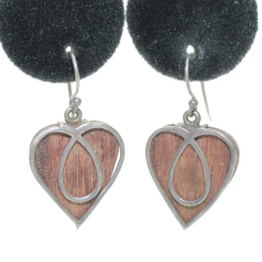 Bundle Of 3 Sterling Silver Heart Shaped Earrings - 8.3g image number 3