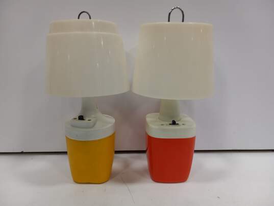 Vintage Pair of Portable Battery Lamps image number 1
