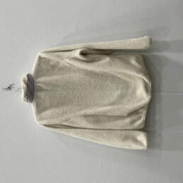 Womens White Long Sleeve Mock Neck Quarter Zip Pullover Sweater Size M alternative image