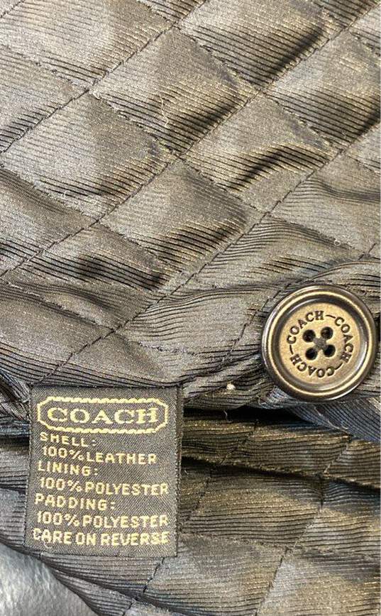 Coach Men's Black Leather Jacket- S image number 4