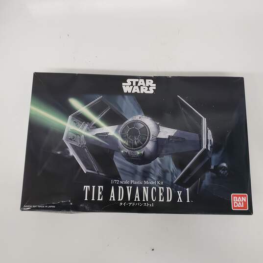 BANDAI Star Wars Tie Advanced 1/72 Plastic Model Kit NEW OPEN BOX image number 1