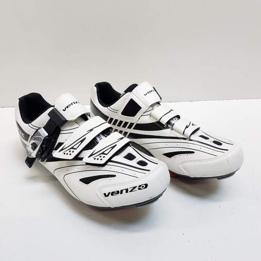 Venzo Men's White & Black Cycling Shoes Size 8 image number 3