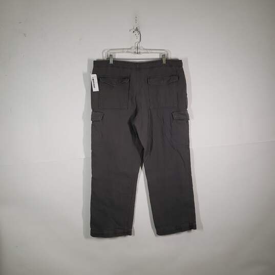 Mens Drawstring Waist Slash Pockets Straight Leg Pull-On Cargo Pants Size 38X32 image number 2