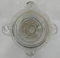 Vntg Small White Checkerd Gold Tone Trim Glass Decanter W/ 4 Shot Glasses image number 2