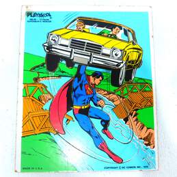 Vintage Playskool Wooden Superman's Rescue Puzzle DC Comics 15-Pieces