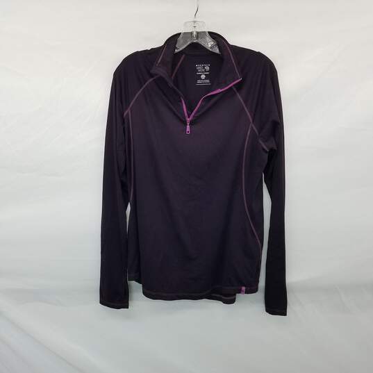 Mountain Hardwear Dark Purple 1/4 Zip Pullover WM Size L image number 1