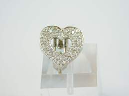 14K White Gold Diamond Accent Heart Slider Pendant 2.7g