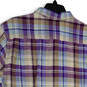 Mens Multicolor Plaid Short Sleeve Point Collar Button-Up Shirt Size XXL image number 4