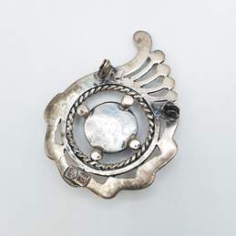 PRO-SA Sterling Silver Glass Modernist Swirl Brooch 16.4g alternative image