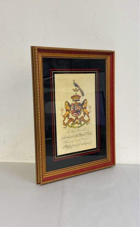 Bombay Company Royal Coat of Arms Simon Harcourt Framed Print Matted Framed image number 2