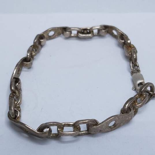 Sterling Silver Unique Link 7.5in Bracelet 14.1g image number 4