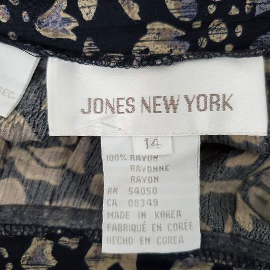 VTG Jones New York WM's 100%v Rayon Blue Pattern Skirt Size 14 image number 3