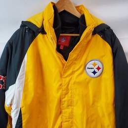 NFL Steelers Yellow Black Jacket in Men's Size XL alternative image
