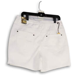 NWT Womens White Denim Medium Wash Pocket Stretch Mom Shorts Size 16 alternative image