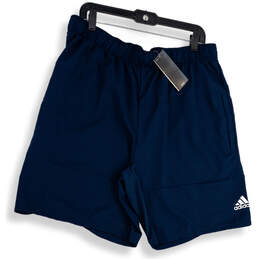 NWT Mens Blue Elastic Waist Pockets Pull-On Athletic Shorts Size XL