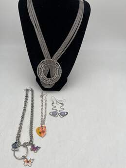 Set Of 4 Womens 2 Necklaces,1 Bracelet,1 Earring Jewelry 95g J-0530976-H-01