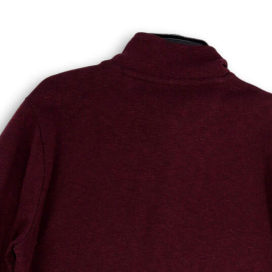 Mens Red Mock Neck Long Sleeve Regular Fit Pullover Sweater Size Medium image number 4