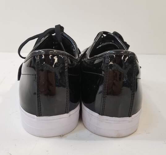 PUMA 357458 Eco Ortholite Black Shiny PVC Lace Up Low Sneakers Men's Size 13 image number 4