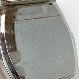 Designer Joan Rivers Classics V377 Silver-Tone Black Cuff Bangle Wristwatch