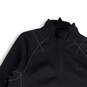 Mens Black Mock Neck 1/4 Zip Long Sleeve Activewear Jacket Size Medium image number 3