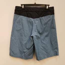 Mens Blue Pockets Flat Front Drawstring Waist Casual Chino Shorts Size 48 alternative image
