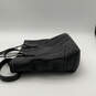 Womens Black Leather Inner Pockets Adjustable Double Handed Tote Bag image number 3