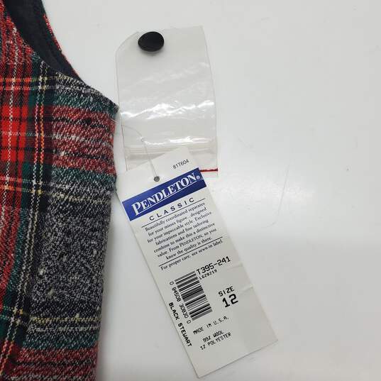 Pendleton Classic Black Stewart Wool Full Button Vest NWT Size 12 image number 4