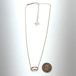 Designer Kendra Scott Gold-Tone Red Crystal Pendant Necklace With Dust Bag alternative image