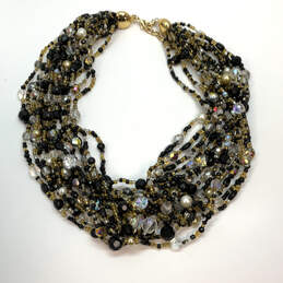 Designer Joan Rivers Gold-Tone Pearl Black Multi Strand Beaded Necklace alternative image