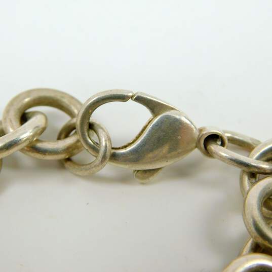 Tiffany & Co Sterling Silver Personalized Circle Tag Chain Bracelet 37.8g image number 3