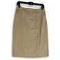 Womens Khaki Flat Front Back Zip Knee Length Straight & Pencil Skirt Size 4 image number 1