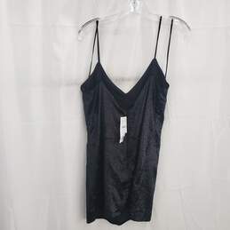 Topshop Women's Black Glitter Spaghetti Strap Mini Dress Size 6 NWT alternative image